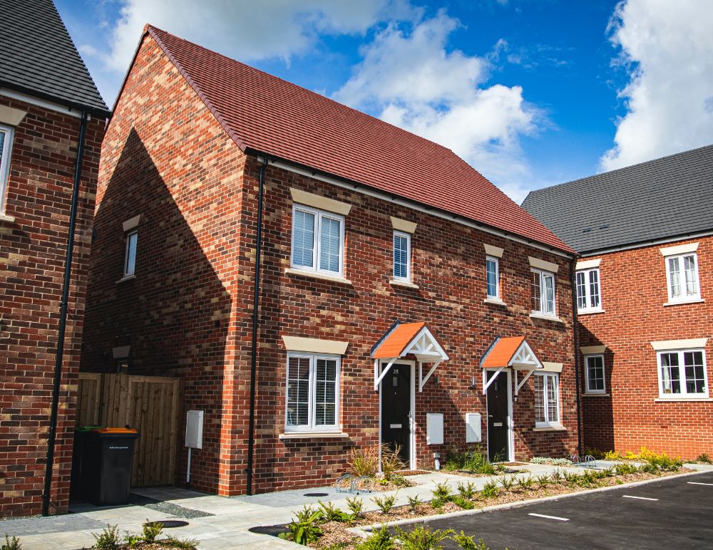 Outside shot of houses on a sunny day