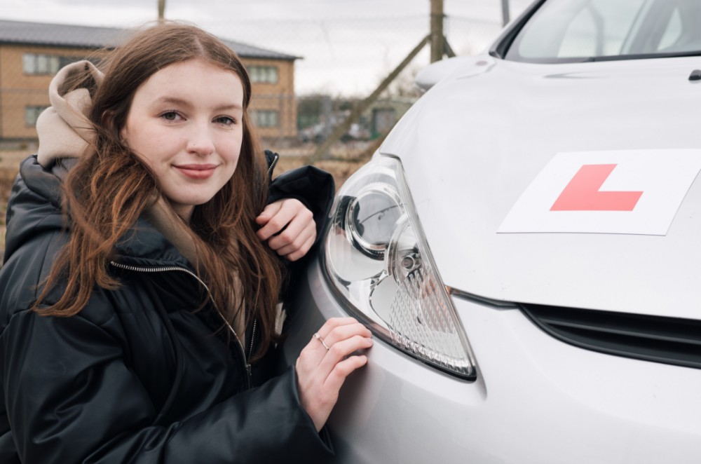 VW car parked in garage