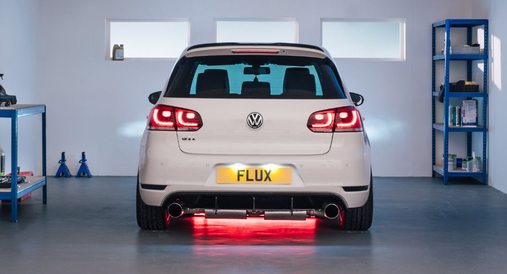 VW car parked in garage