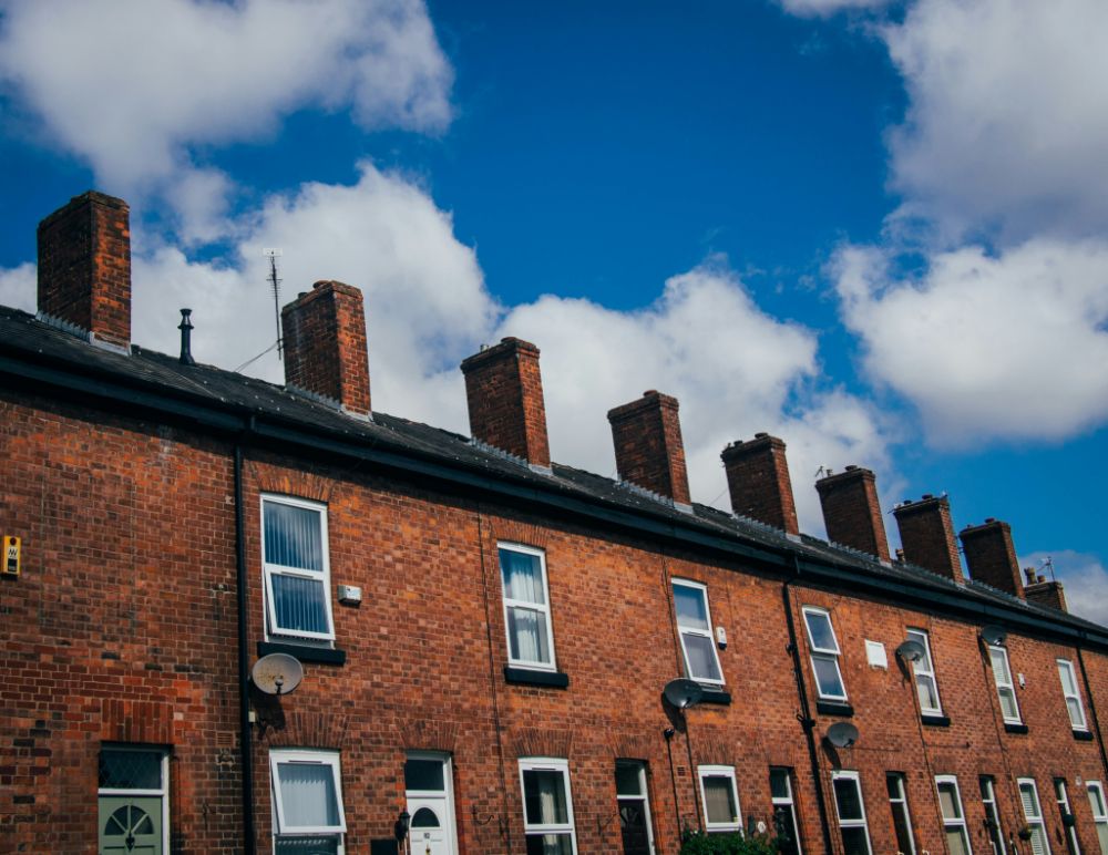 terraced houses on sunny day
