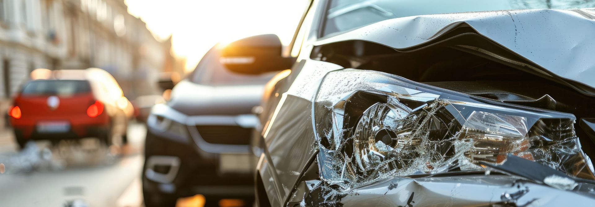 dented car involved in an accident