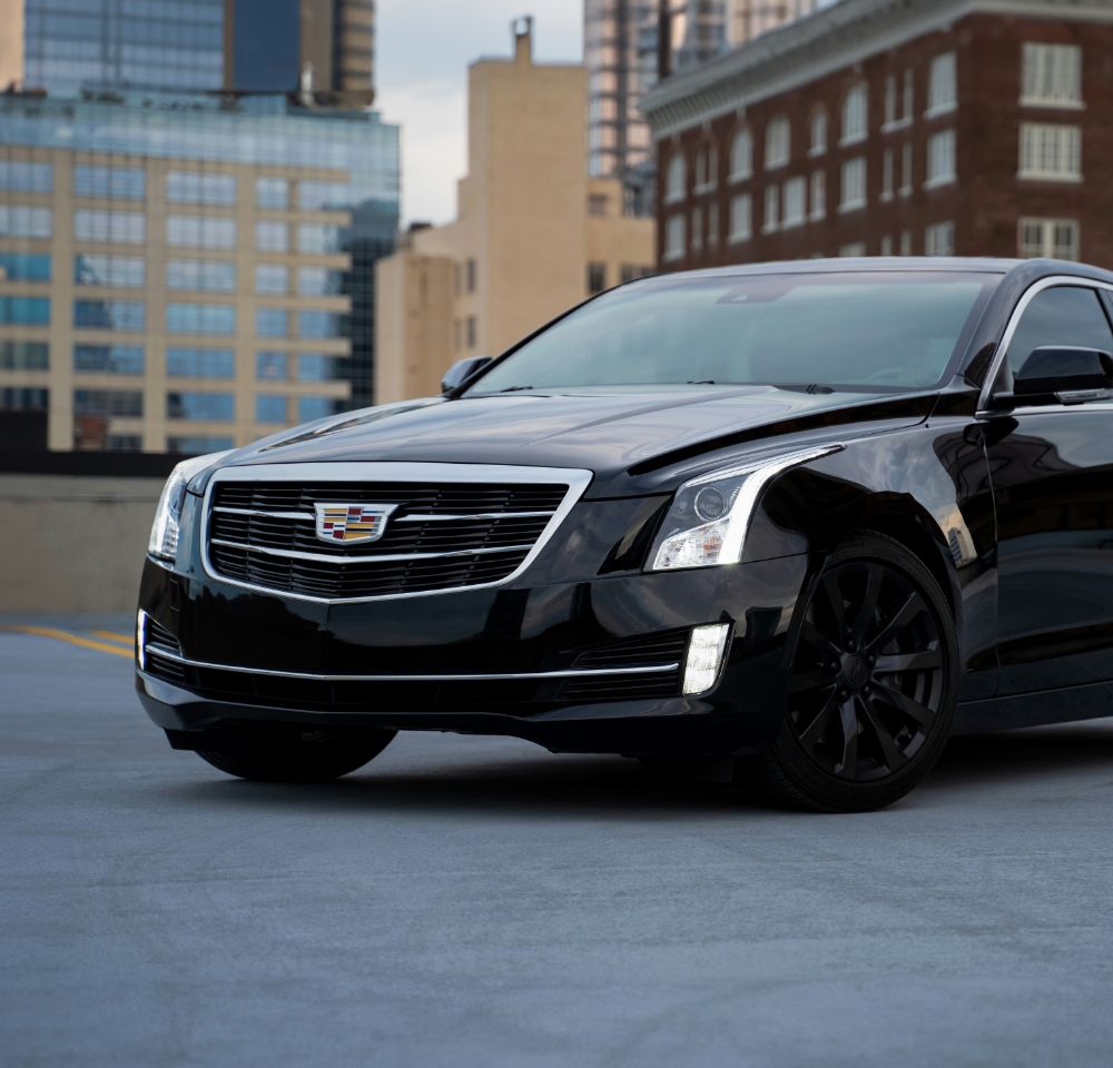 Black Cadillac ATS with black rims