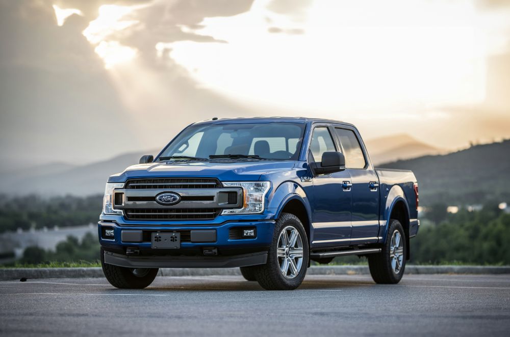 Ford F150 parked at golden hour