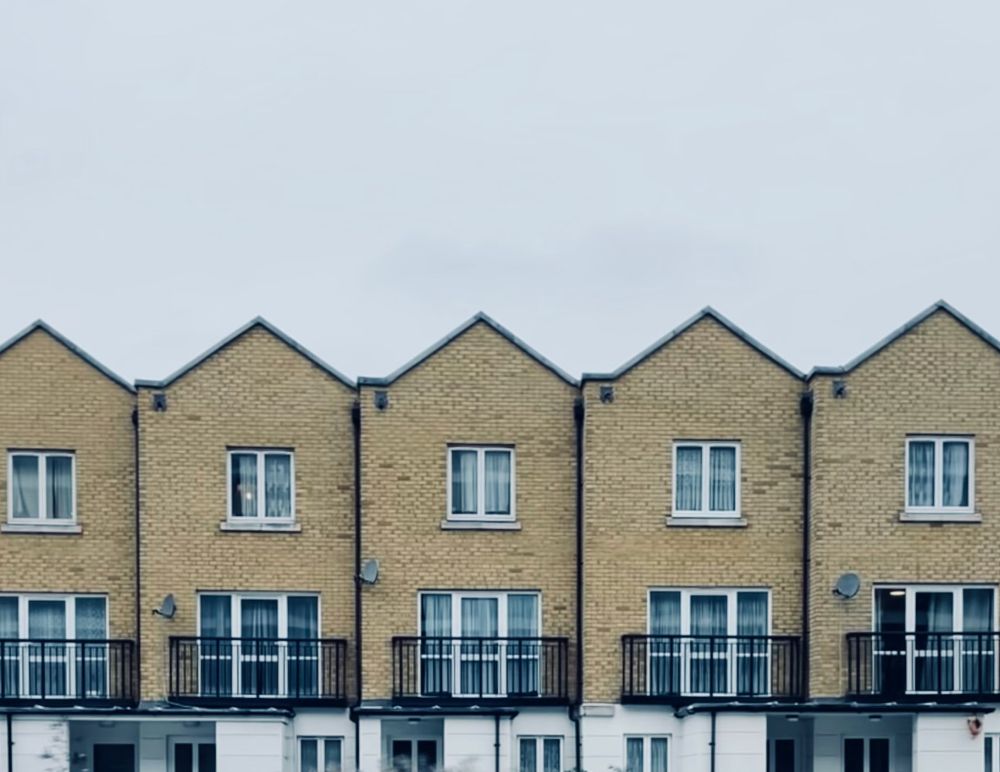 Row of houses with balconies