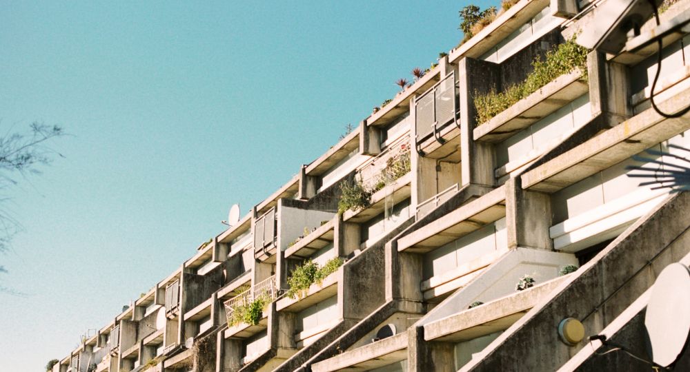 Block of flats with balconies