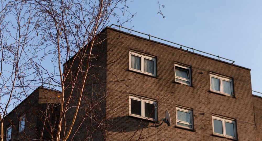 Outside of block of flats