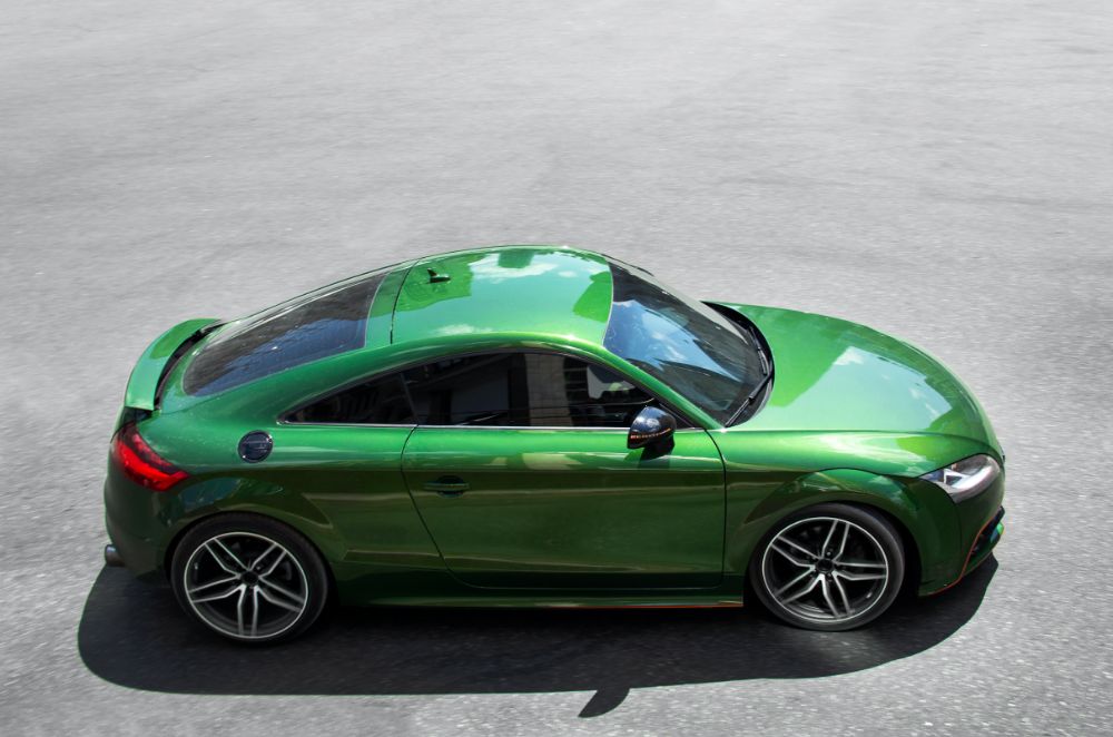 Green Audi TT outside
