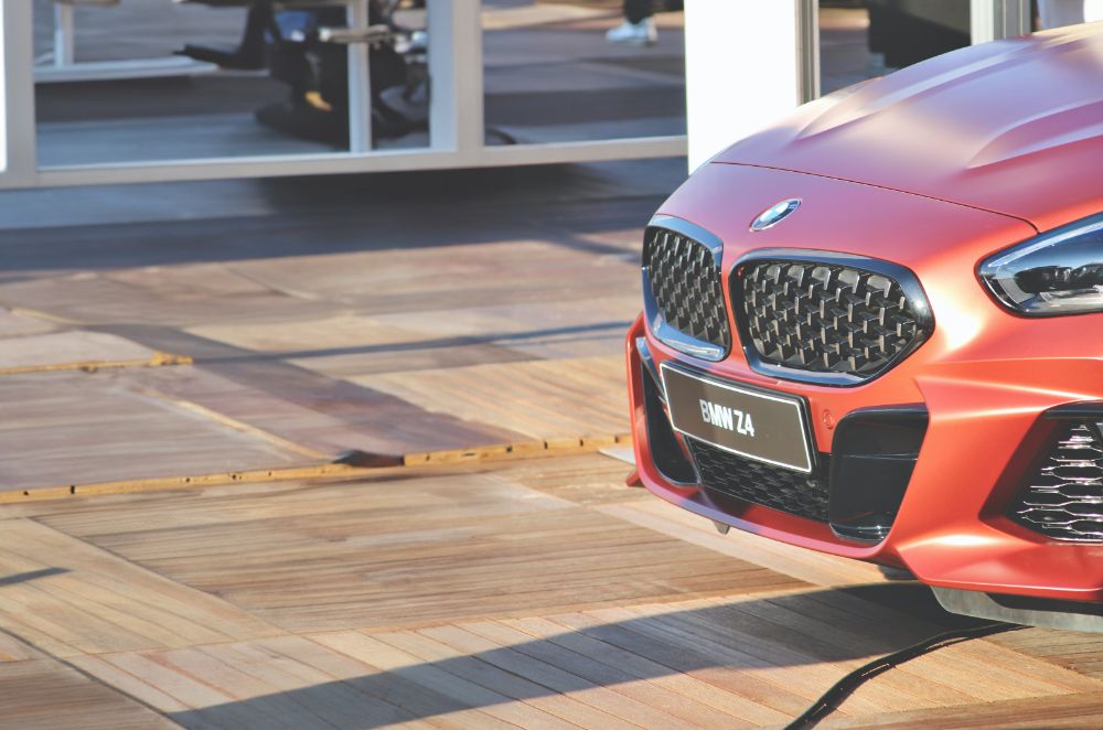 Front bumper of Z4 parked in the sun