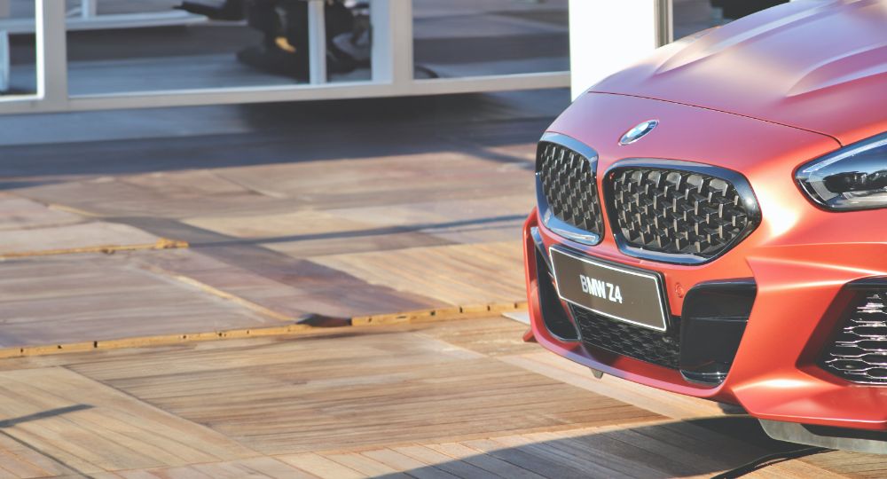 Front bumper of Z4 parked in the sun