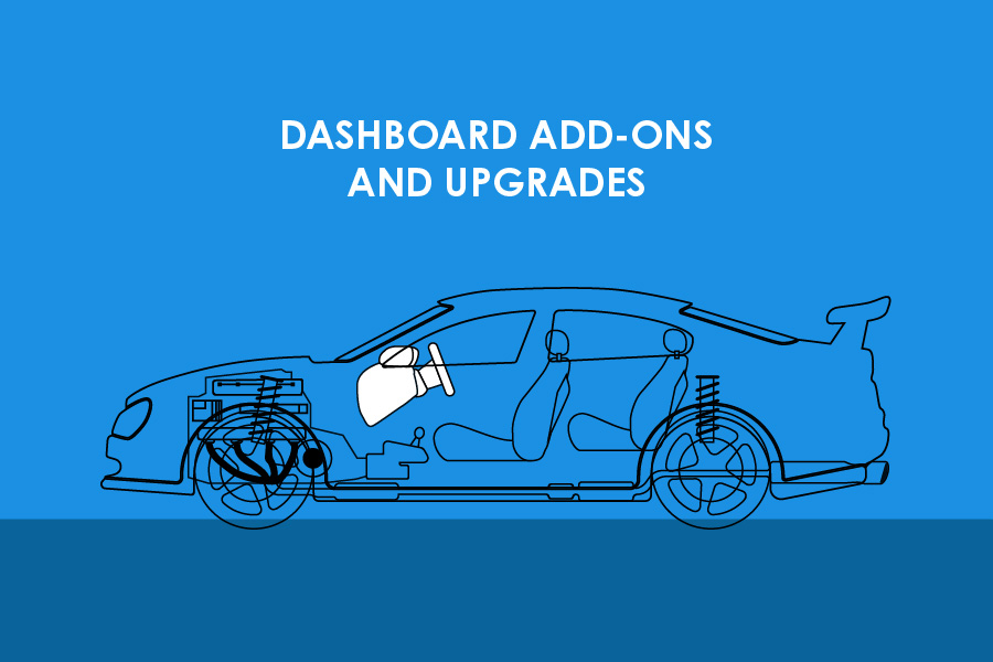 Illustration showing an example of dashboard add-ons and upgrades