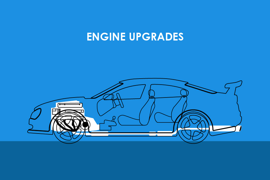 Illustration depicting engine upgrades
