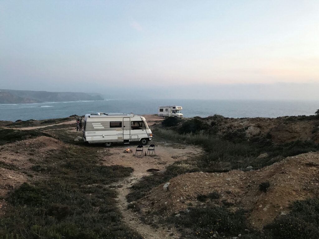 Motorhomes by the beach