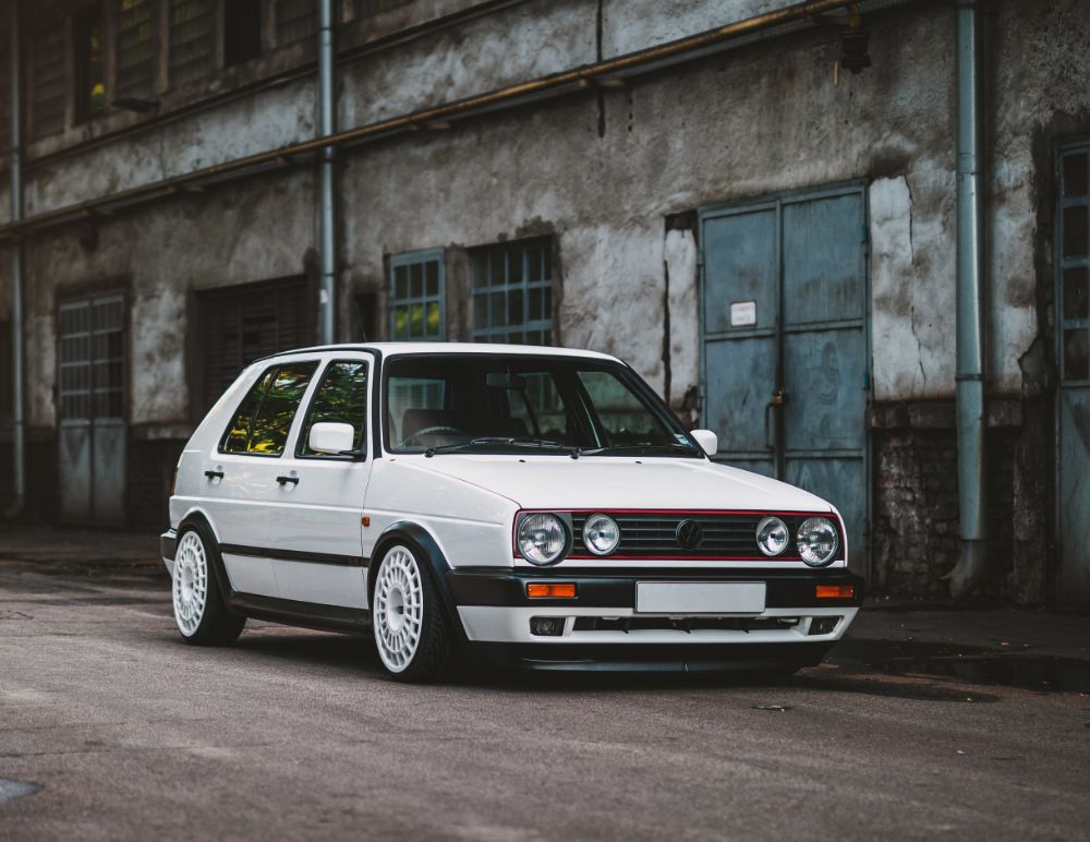 Modified white VW Golf