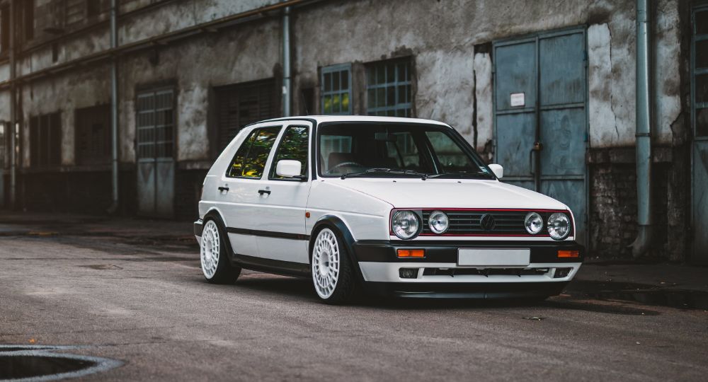 Modified white VW Golf