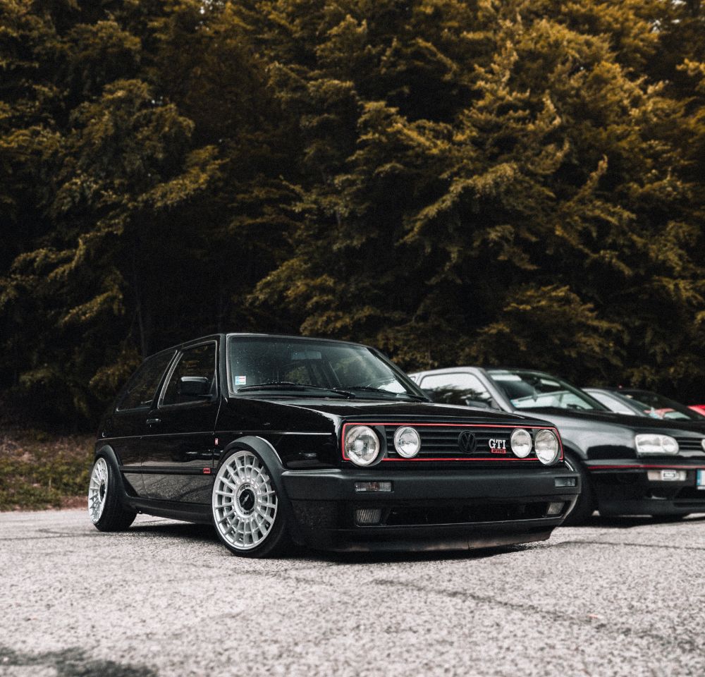 Modified black VW Golf GTi