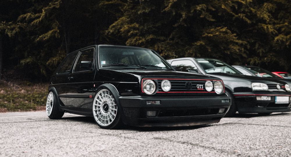 Modified black VW Golf GTi