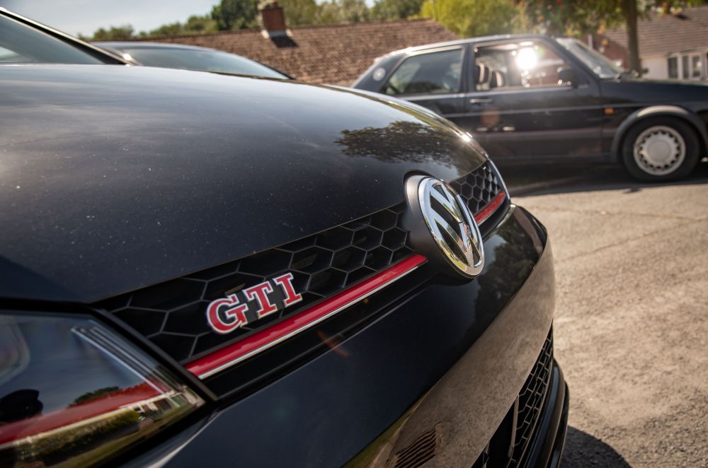 Close-up of VW GTi logo