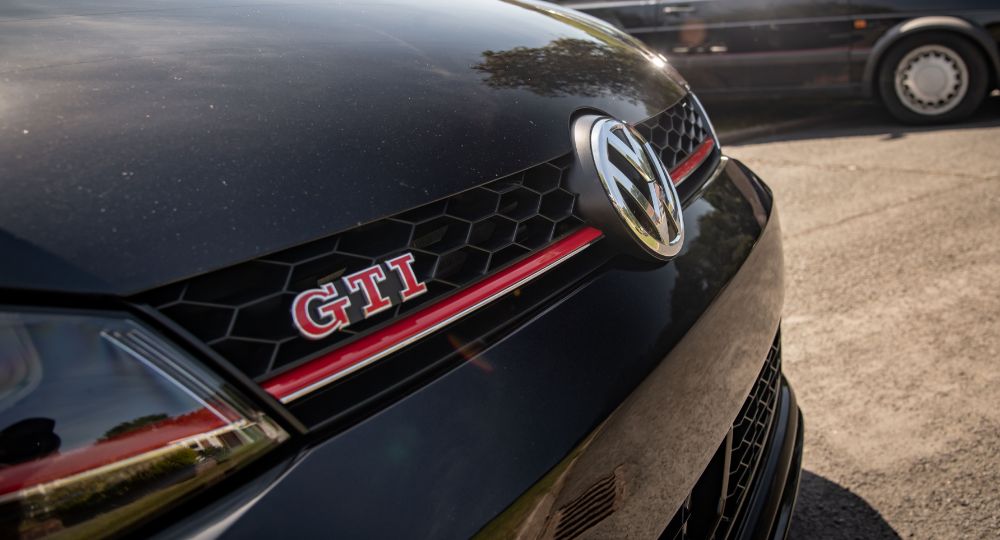 Close-up of VW GTi logo
