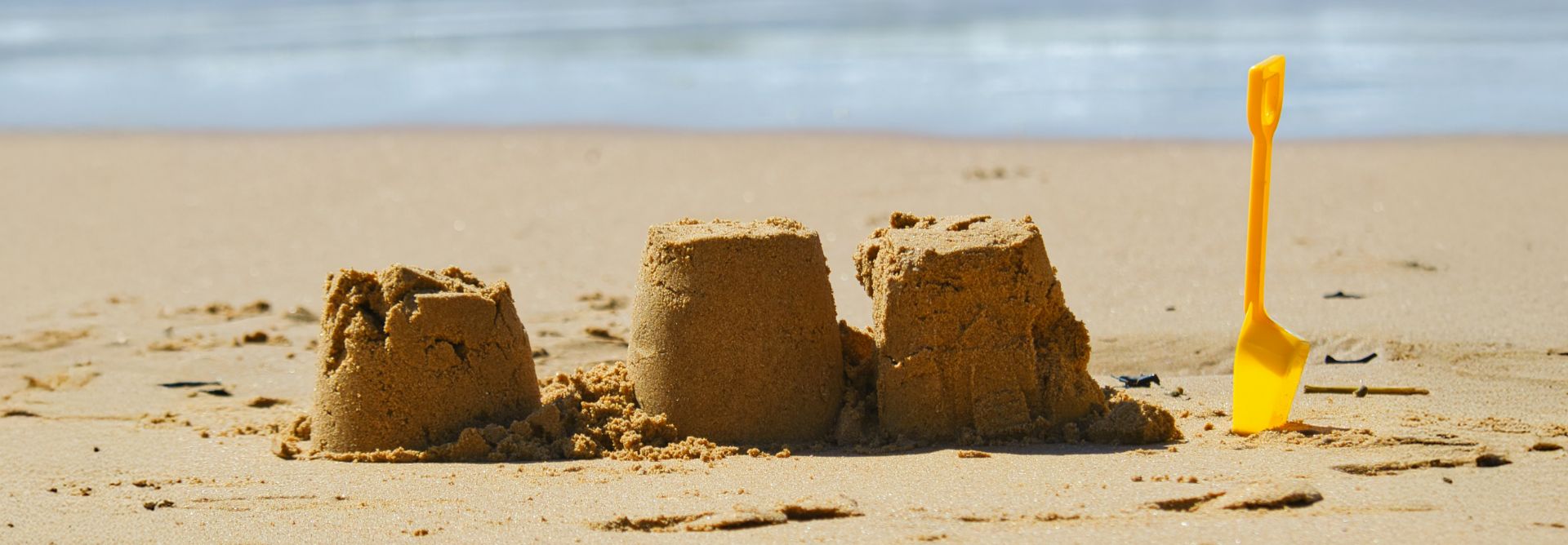 Sandcastles on the beach