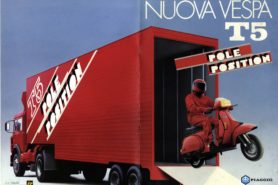 An advert for the Vespa T5