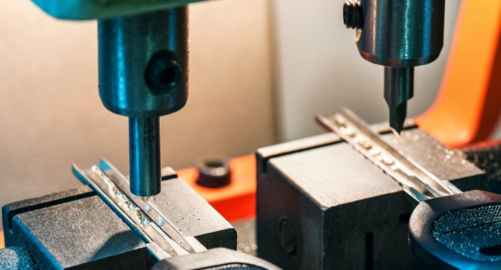 Keys being cut by a machine