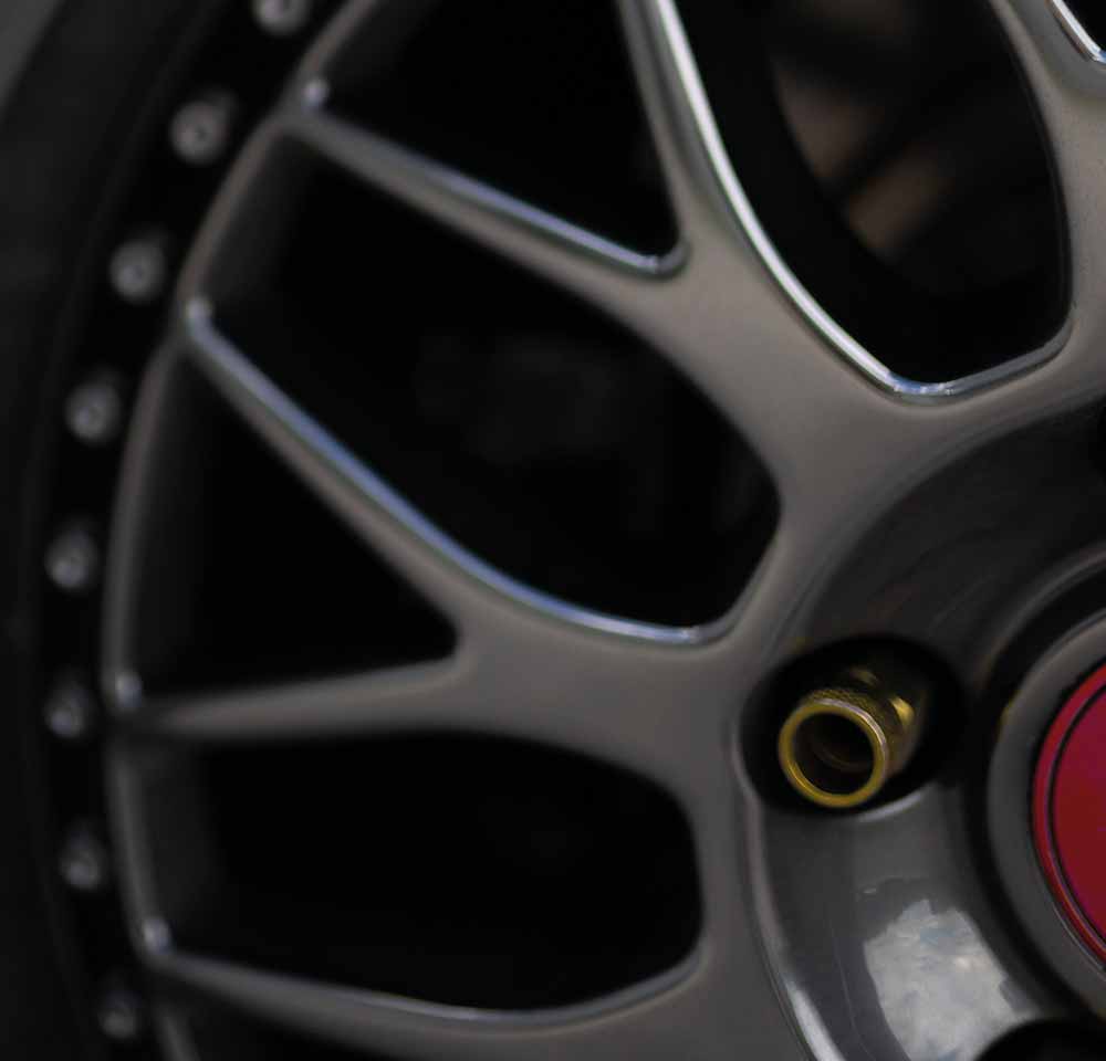 Close up of van wheel