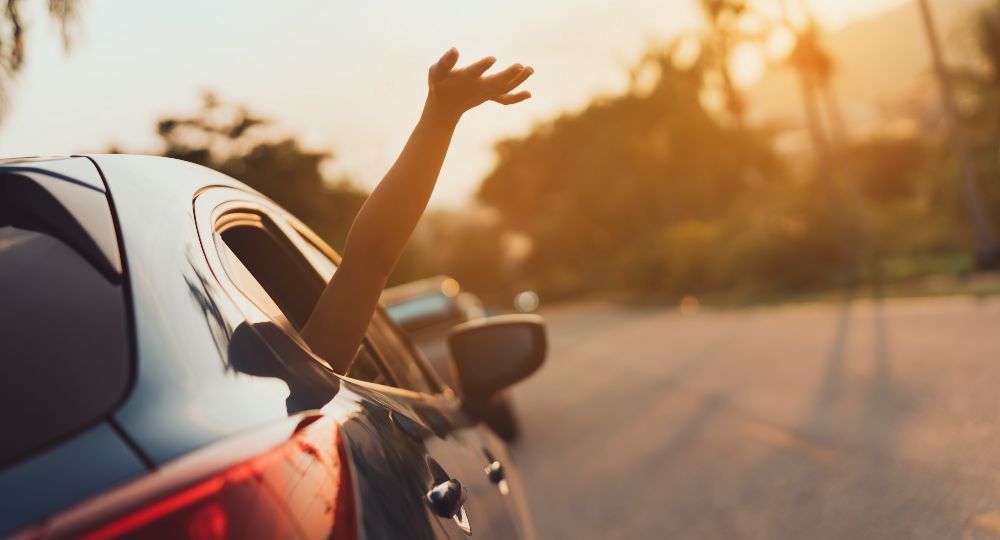 Hand out of the car window