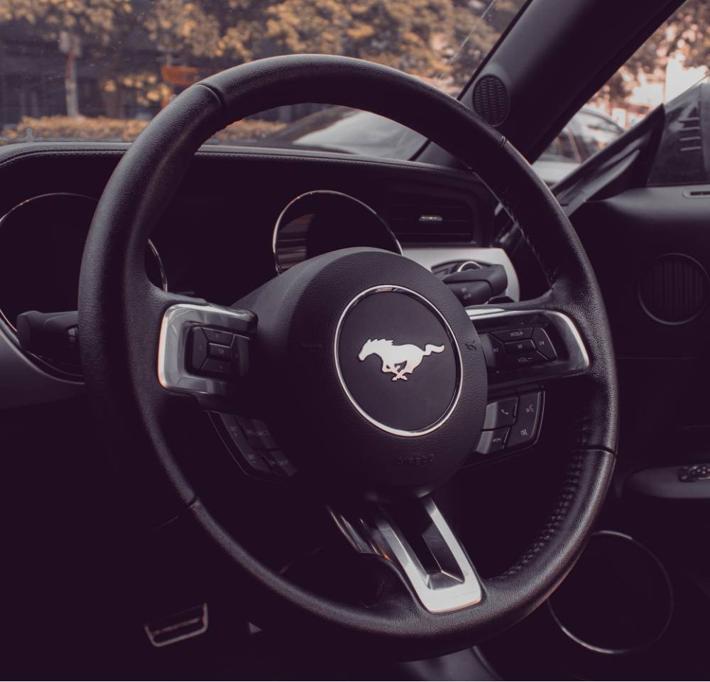 Mustang steering wheel and dashboard