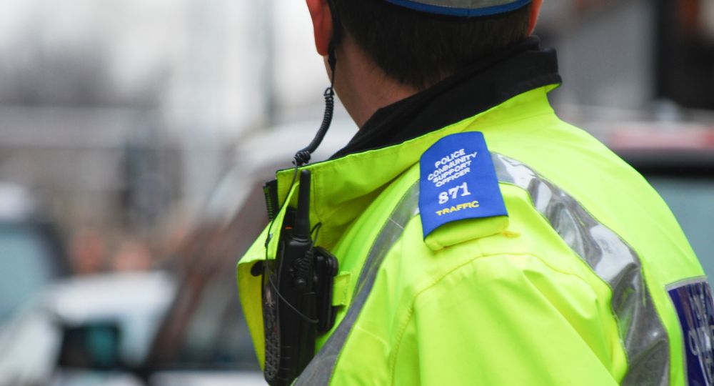 Close up shot of a traffic officer