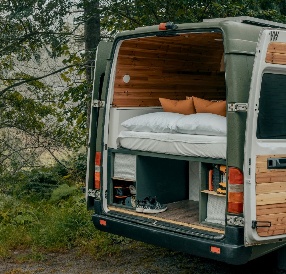 green converted Mercedes sprinter