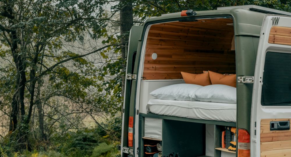 green converted Mercedes sprinter