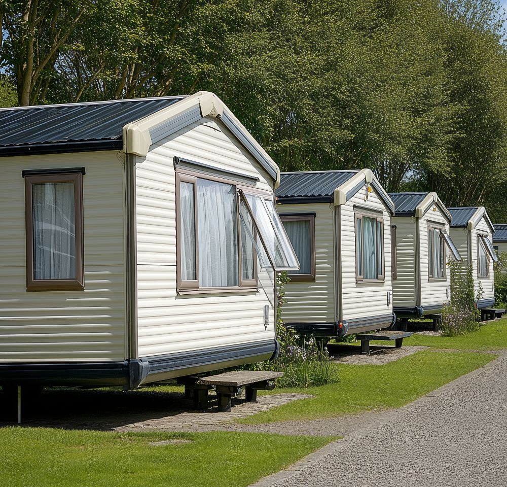 3 Mobile homes in a caravan park