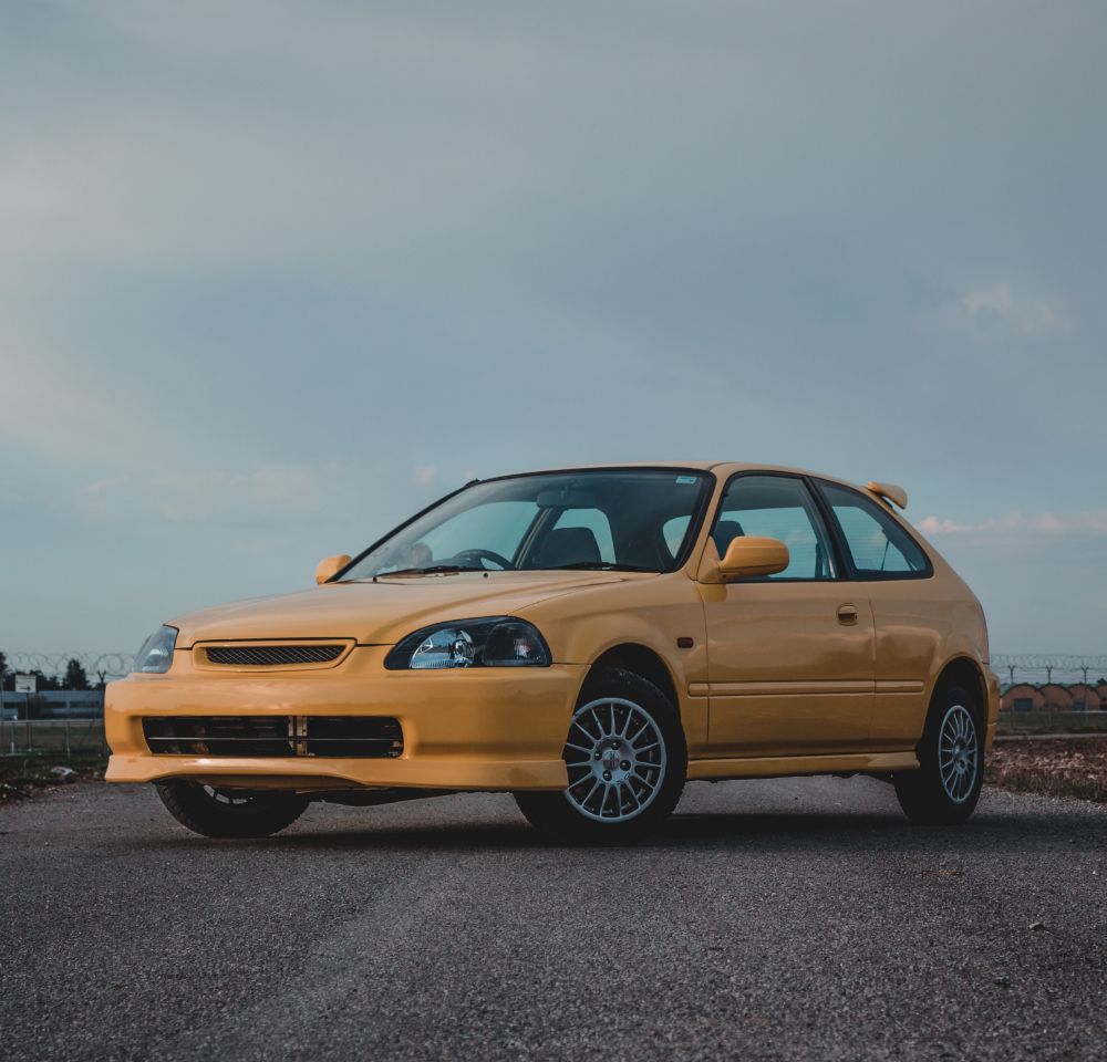 Modified yellow car