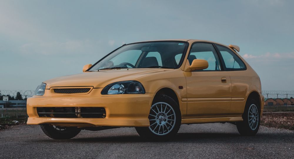 Modified yellow car