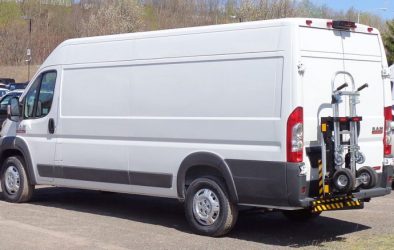 White van parked in car park