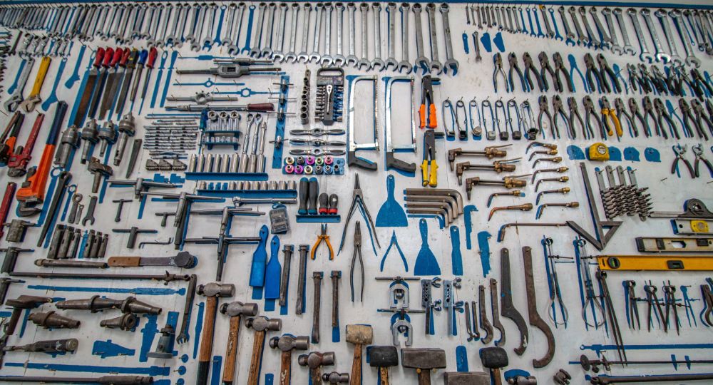 Tools laid out on a table