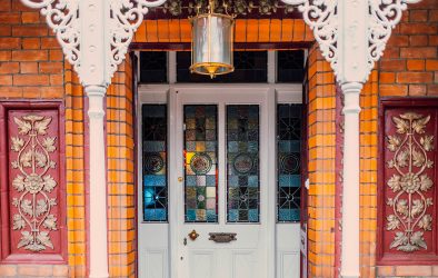 Beautiful stained glass window front door