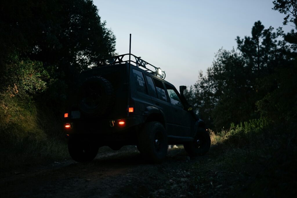 4x4 driving through countryside