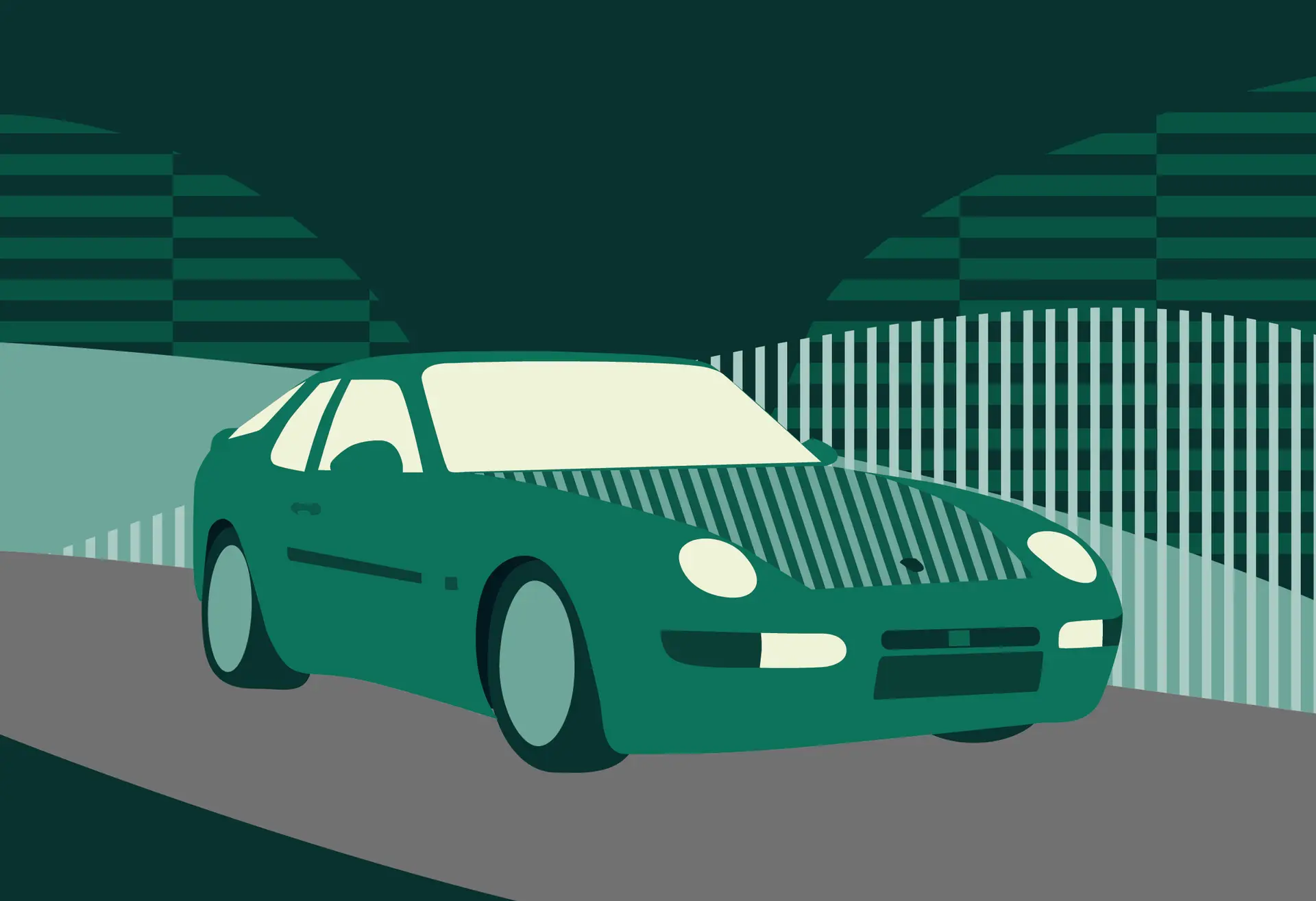 Porsche 968 illustration